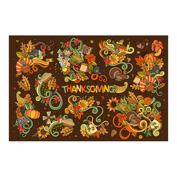 thanksgiving day autumn hand drawing Logo PNG Vector
