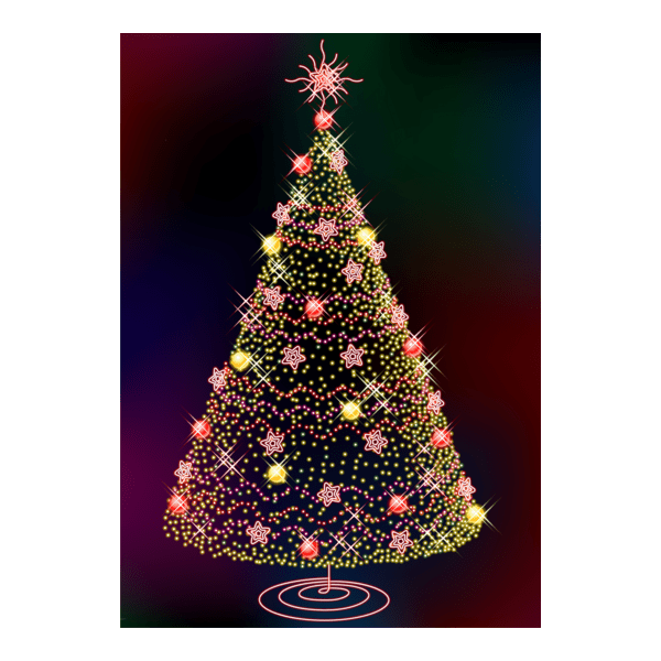 three glittering christmas tree Logo PNG Vector