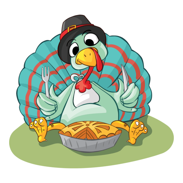 turkey eating pie Logo PNG Vector