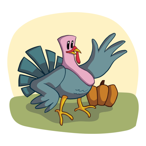 turkey waving character Logo PNG Vector