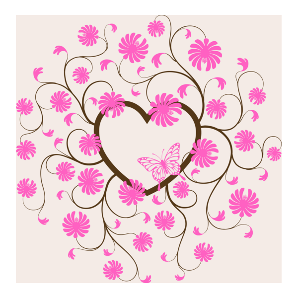 valentine day butterfly fly floral love Logo PNG Vector