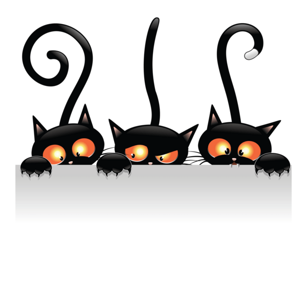 witch halloween cat Logo PNG Vector