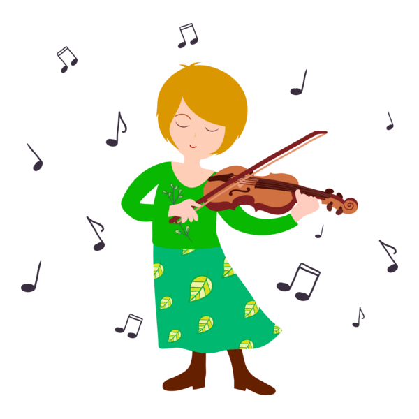 woman playing violin Logo PNG Vector