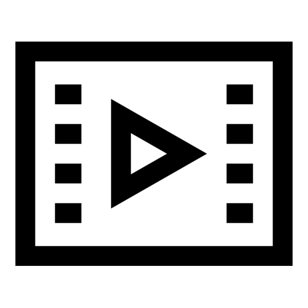 YouTube Play Black and White Logo PNG Vector