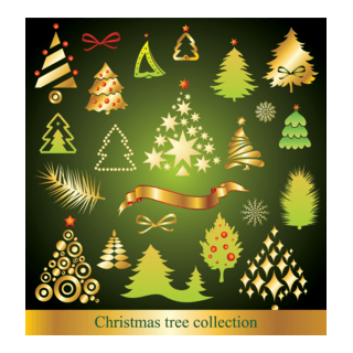 a variety cartoon christmas tree Logo PNG Vector