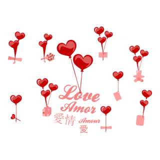 Amor - Corações - Balões Logo PNG Vector