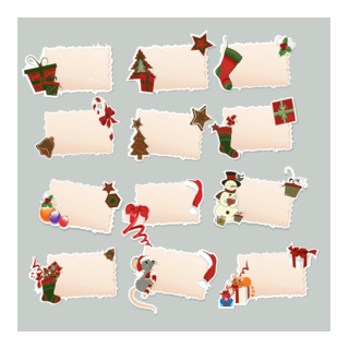cartoon christmas elements label Logo PNG Vector