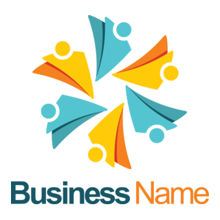 Circle people 3D team work company Logo PNG Vector