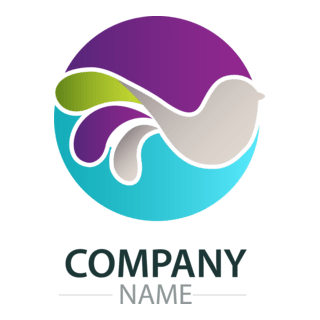 Colorful wave bird company Logo PNG Vector