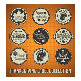 different vintage thanksgiving labels stamps Logo PNG Vector