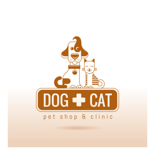 Dog and cat with pet shop and clinic Logo PNG Vector