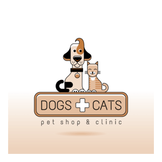 Dog and cat with pet shop and clinic Logo PNG Vector