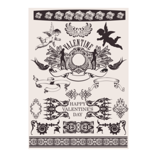 european gorgeous valentine day theme classic lace Logo PNG Vector