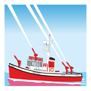 Firefighter boat Logo PNG Vector