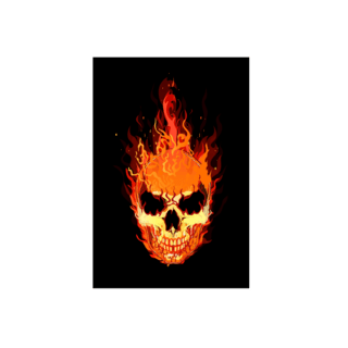 flaming skull Logo PNG Vector