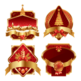 gold christmas label Logo PNG Vector