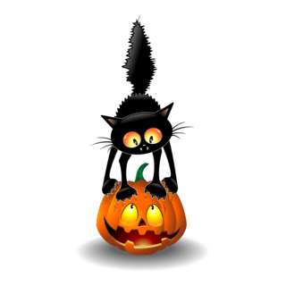 halloween spooky pumpkins cat Logo PNG Vector