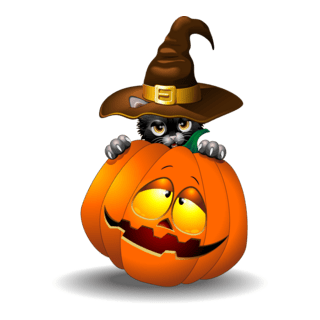 halloween spooky pumpkins cat Logo PNG Vector