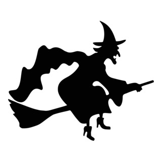 halloween witch silhouette Logo PNG Vector