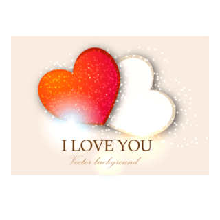 i love you two heart valentine Logo PNG Vector