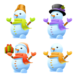 lovely christmas snowman Logo PNG Vector