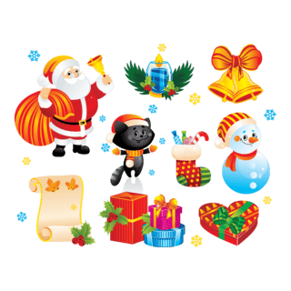 merry christmas decoration elements Logo PNG Vector