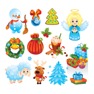 merry christmas elements Logo PNG Vector