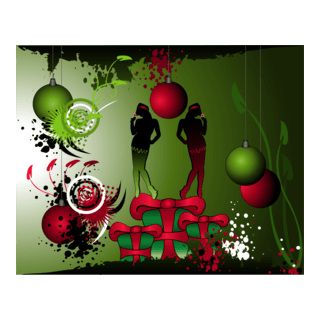 silhouette christmas girl green grunge christmas Logo PNG Vector