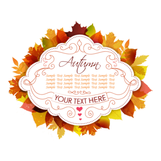 thanksgiving label with autumn leaves Logo PNG Vector