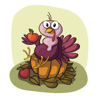 turkey sitting pumpkin Logo PNG Vector