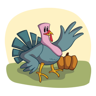turkey waving character Logo PNG Vector