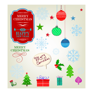 vintage christmas elements Logo PNG Vector