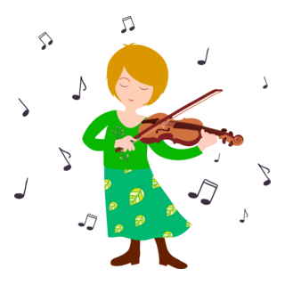 woman playing violin Logo PNG Vector