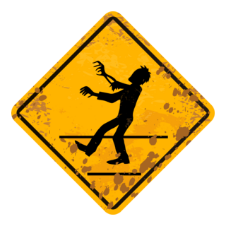 zombie crossing sign Logo PNG Vector
