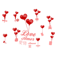 Amor - Corações - Balões Logo PNG Vector