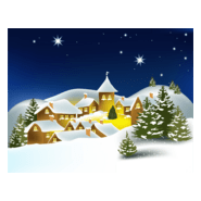 cartoon christmas house Logo PNG Vector