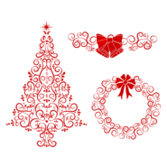 christmas tree wreath bells Logo PNG Vector