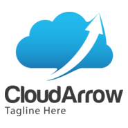 Cloud with arrow Logo PNG Vector