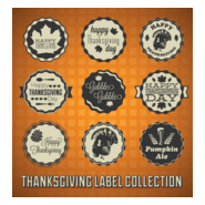 different vintage thanksgiving labels stamps Logo PNG Vector