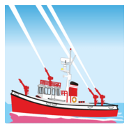 Firefighter boat Logo PNG Vector