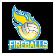 Flame with volleyball Logo PNG Vector