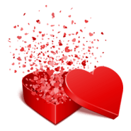 flying heart gift box valentine day Logo PNG Vector