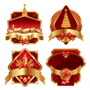 gold christmas label Logo PNG Vector