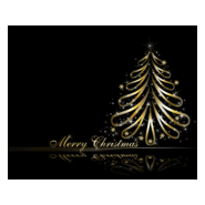 golden christmas tree Logo PNG Vector