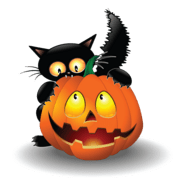 halloween spooky pumpkins cat Logo PNG Vector