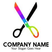Magic scissors company Logo PNG Vector