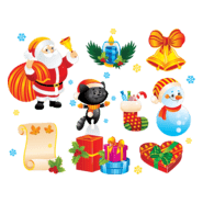 merry christmas decoration elements Logo PNG Vector