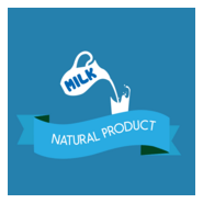 naturel product milk glass Logo PNG Vector