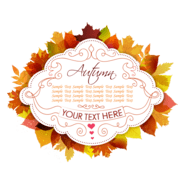 thanksgiving label with autumn leaves Logo PNG Vector