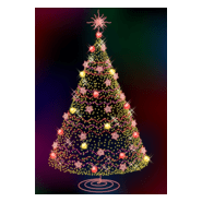 three glittering christmas tree Logo PNG Vector